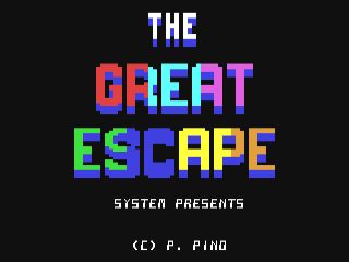 Great Escape title screen for Commodore 64